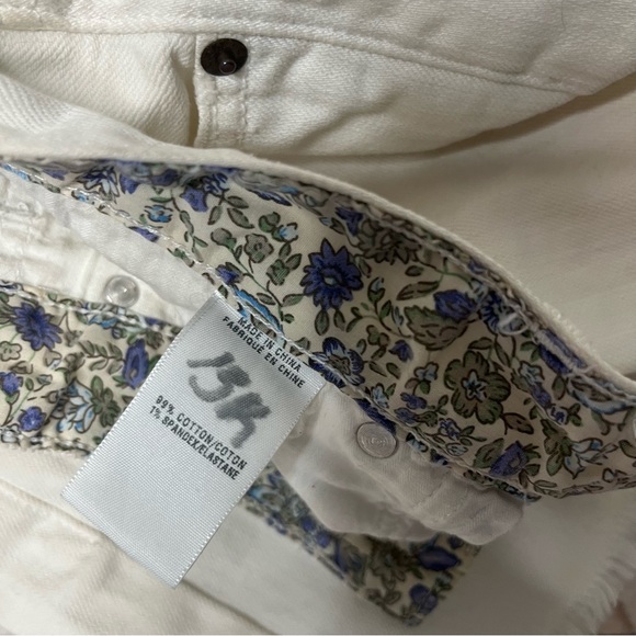 LUCKY BRAND White Denim Jean Shorts Riley 5 Pocket Frayed Hem Size 27 4 - Picture 6 of 10